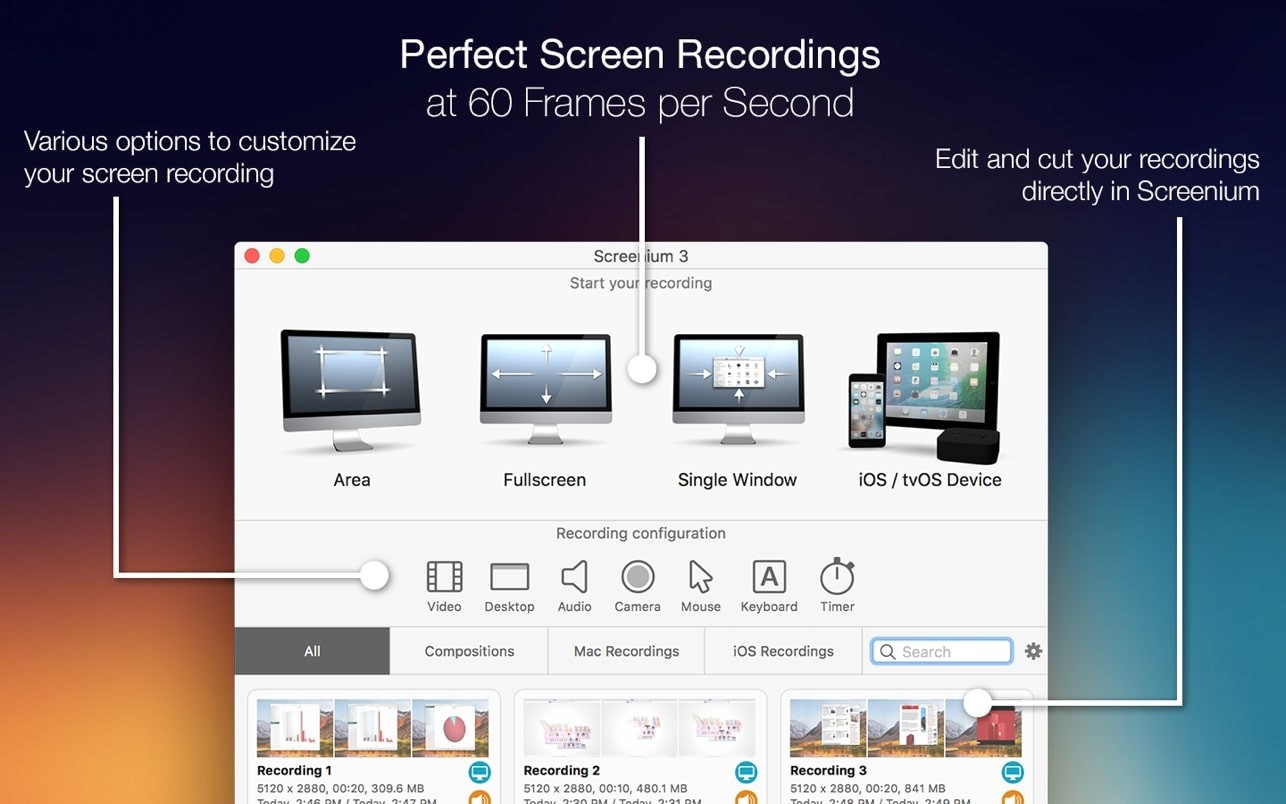 Screenium 3 for Mac v3.3.4 屏幕录制编辑软件-1