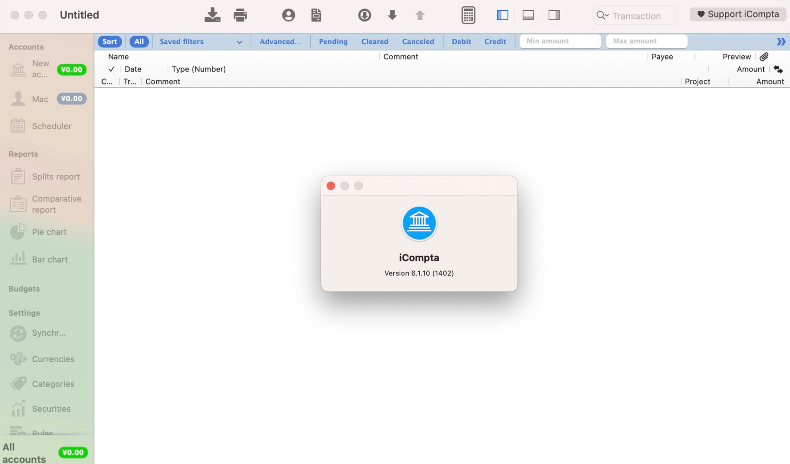 iCompta 6 for Mac v6.1.10 财物管理工具-1