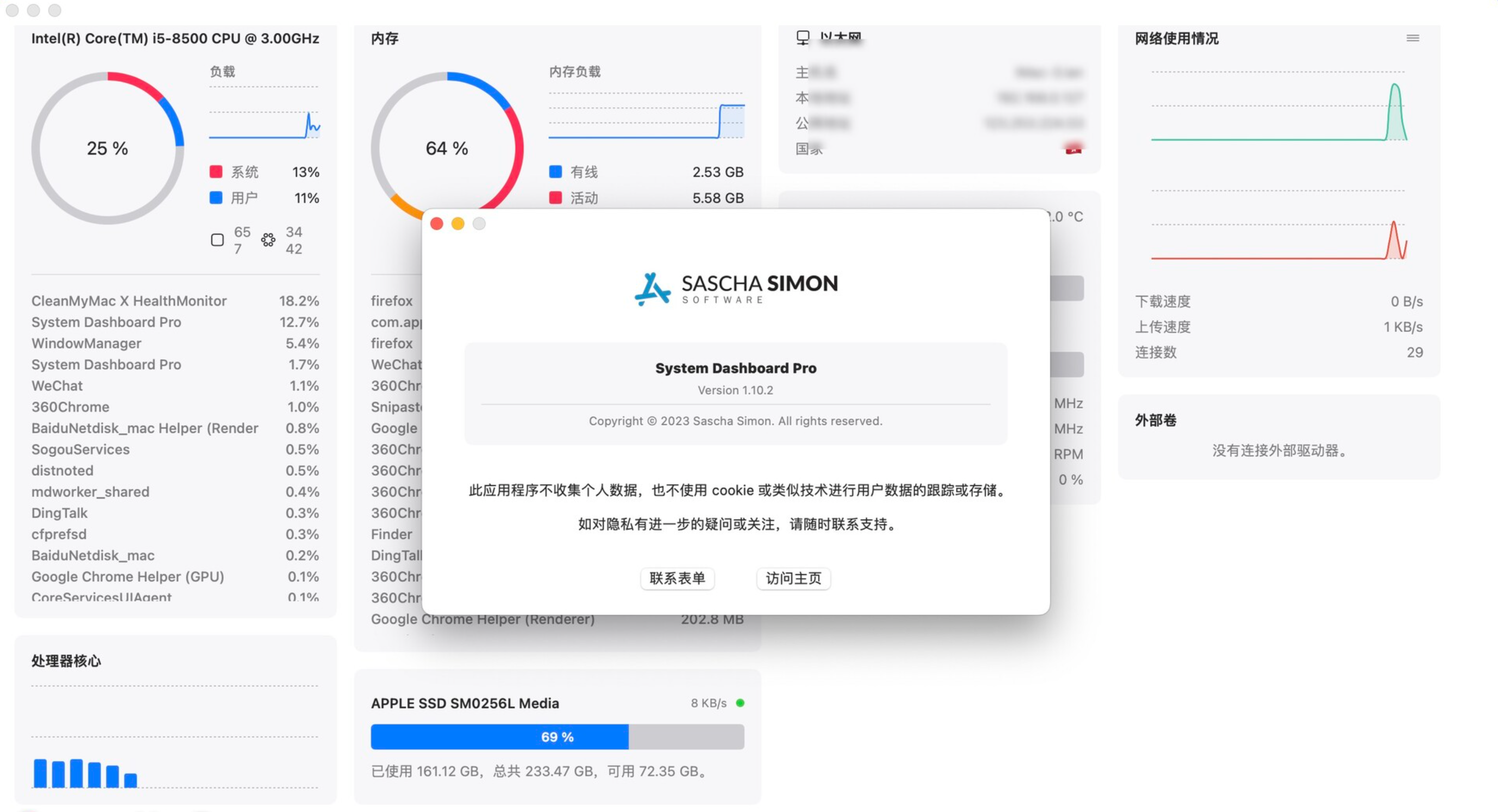 System Dashboard Pro for Mac v1.10.3 实时系统监控工具-1