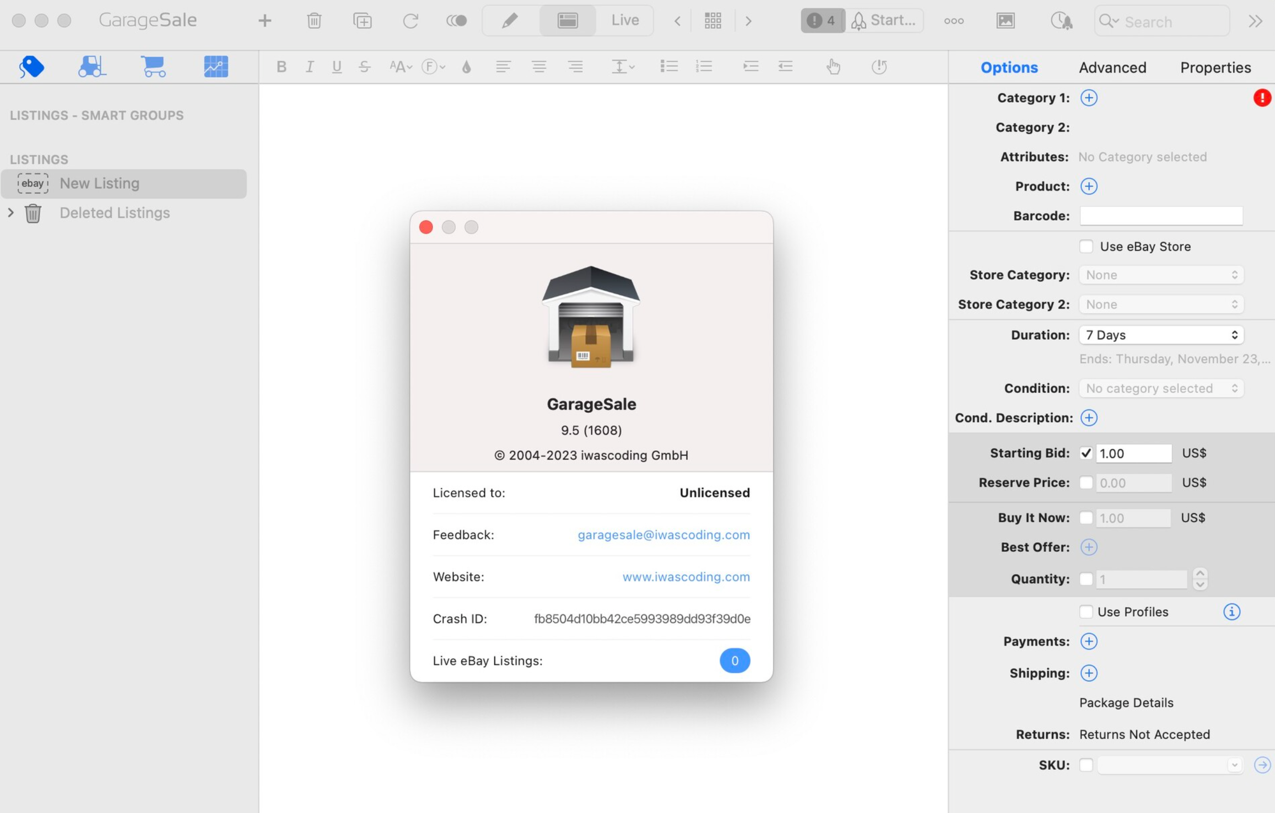 GarageSale Pro for Mac v9.5.0 eBay在线拍卖客户端-1