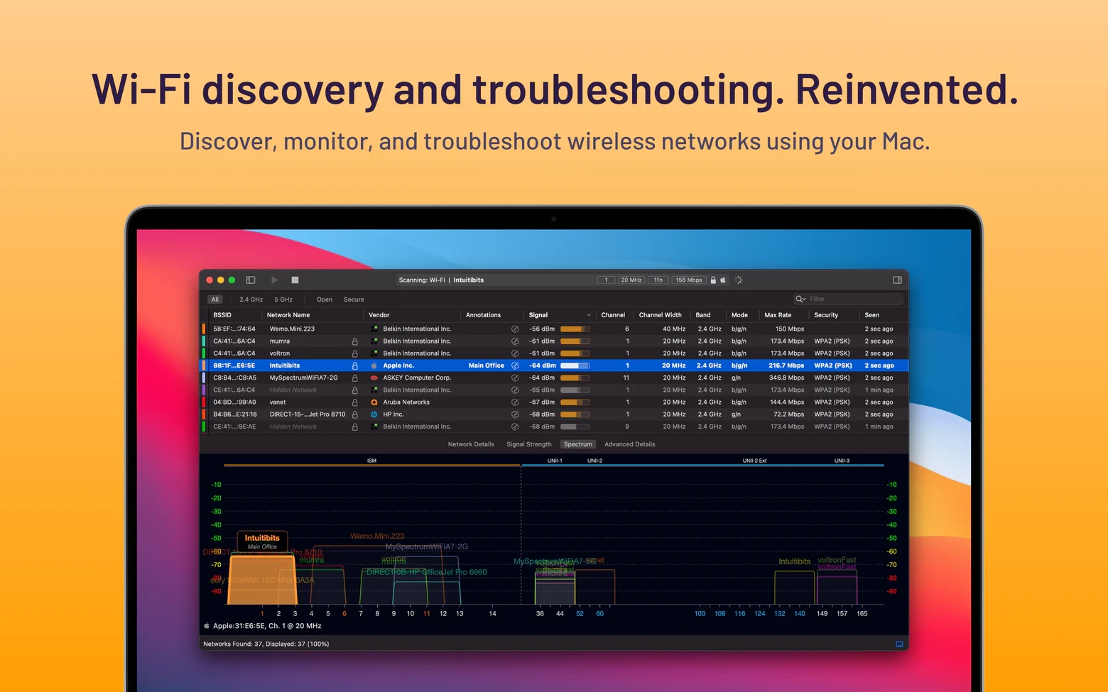 WiFi Explorer Pro 3 for Mac v3.6.2 wifi扫描和管理工具-1