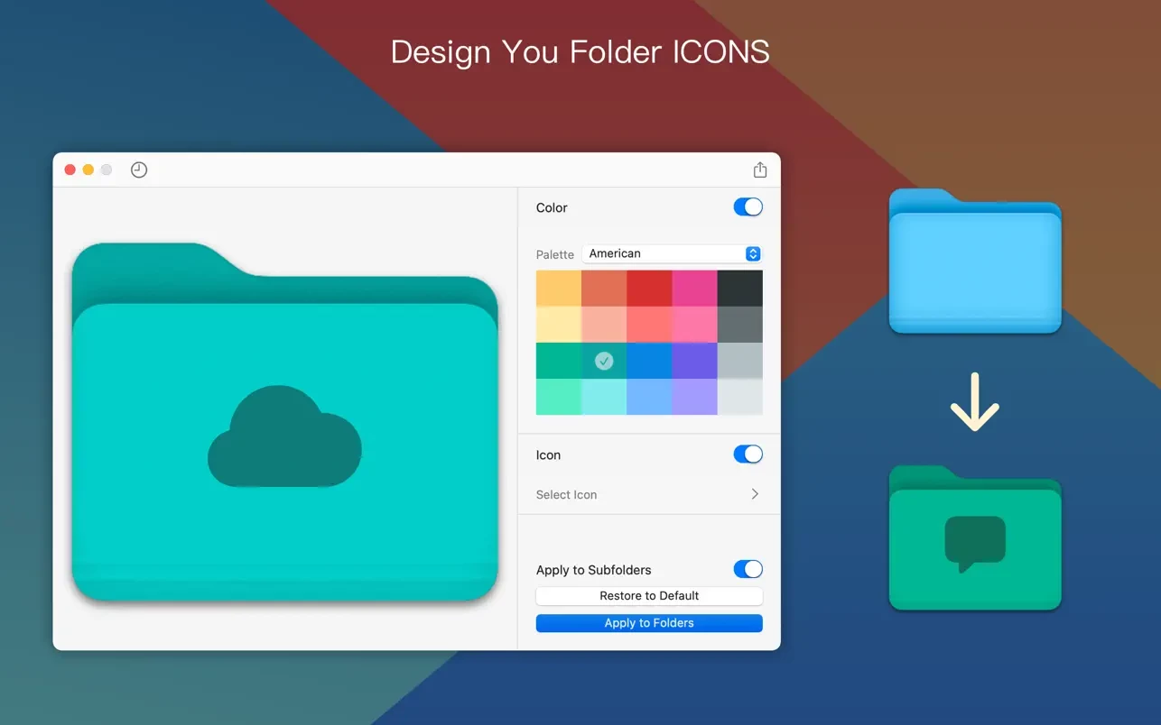 Foldor-Design Your Folder Icon for Mac v1.3.1 文件夹图标修改工具-1