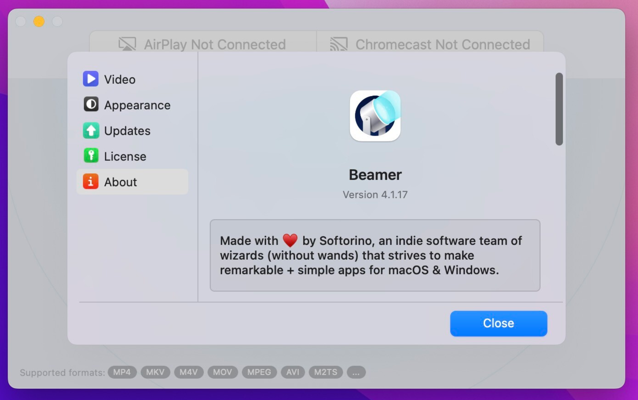 Beamer for Mac v4.1.17 视频播放器-1