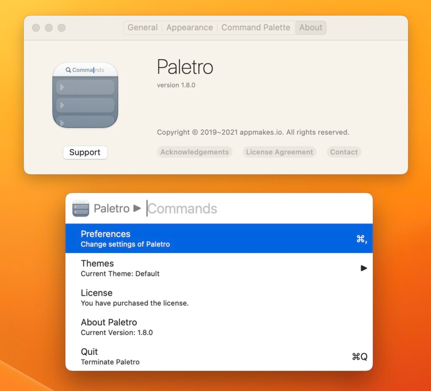 Paletro for Mac v1.8.0 快捷命令面板-1