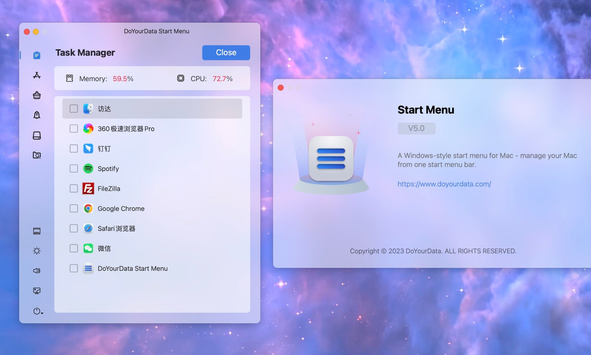 DoYourData Start Menu for Mac v5.0 mac上创建windows开始菜单栏软件-1