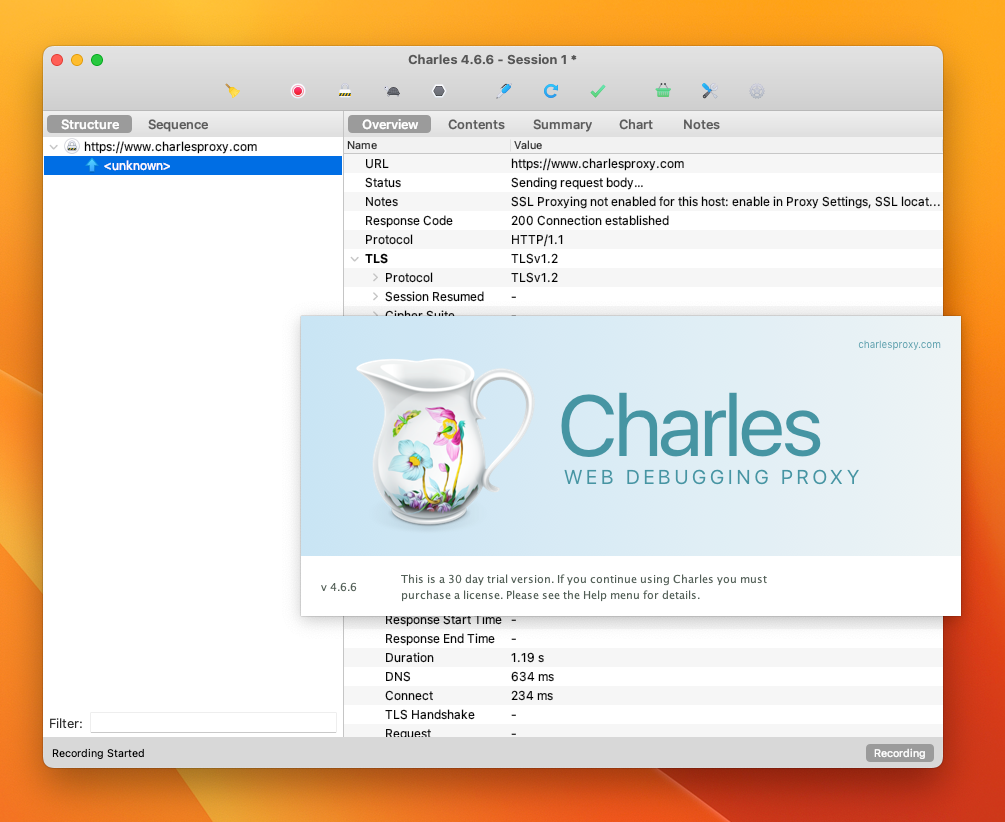 Charles for Mac v4.6.6 HTTP协议抓包工具-1