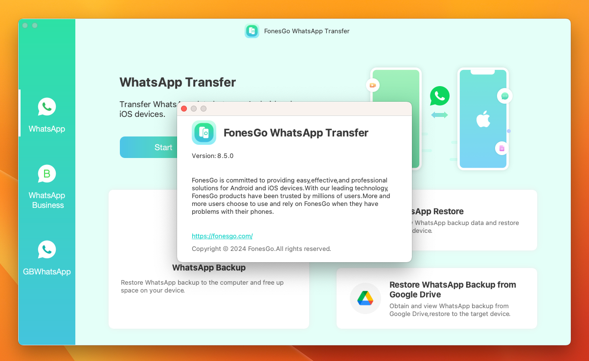 FonesGo WhatsApp Transfer for Mac v8.5.0 专业的WhatsApp数据传输工具-1