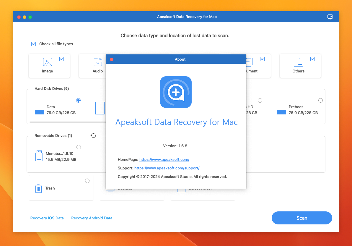 Apeaksoft Data Recovery for Mac v1.6.8 数据恢复软件-1