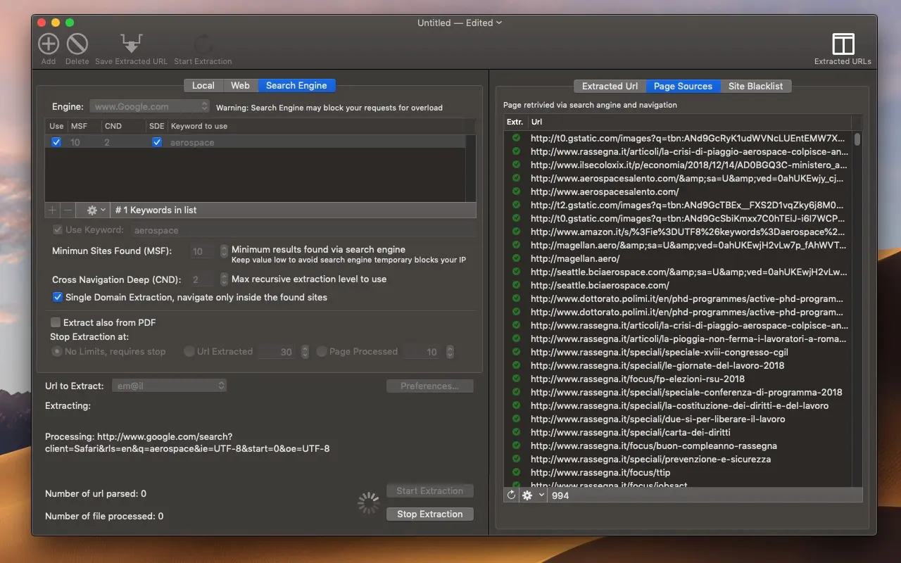 URL Extractor for Mac v4.8.2 URL地址抓取工具-1