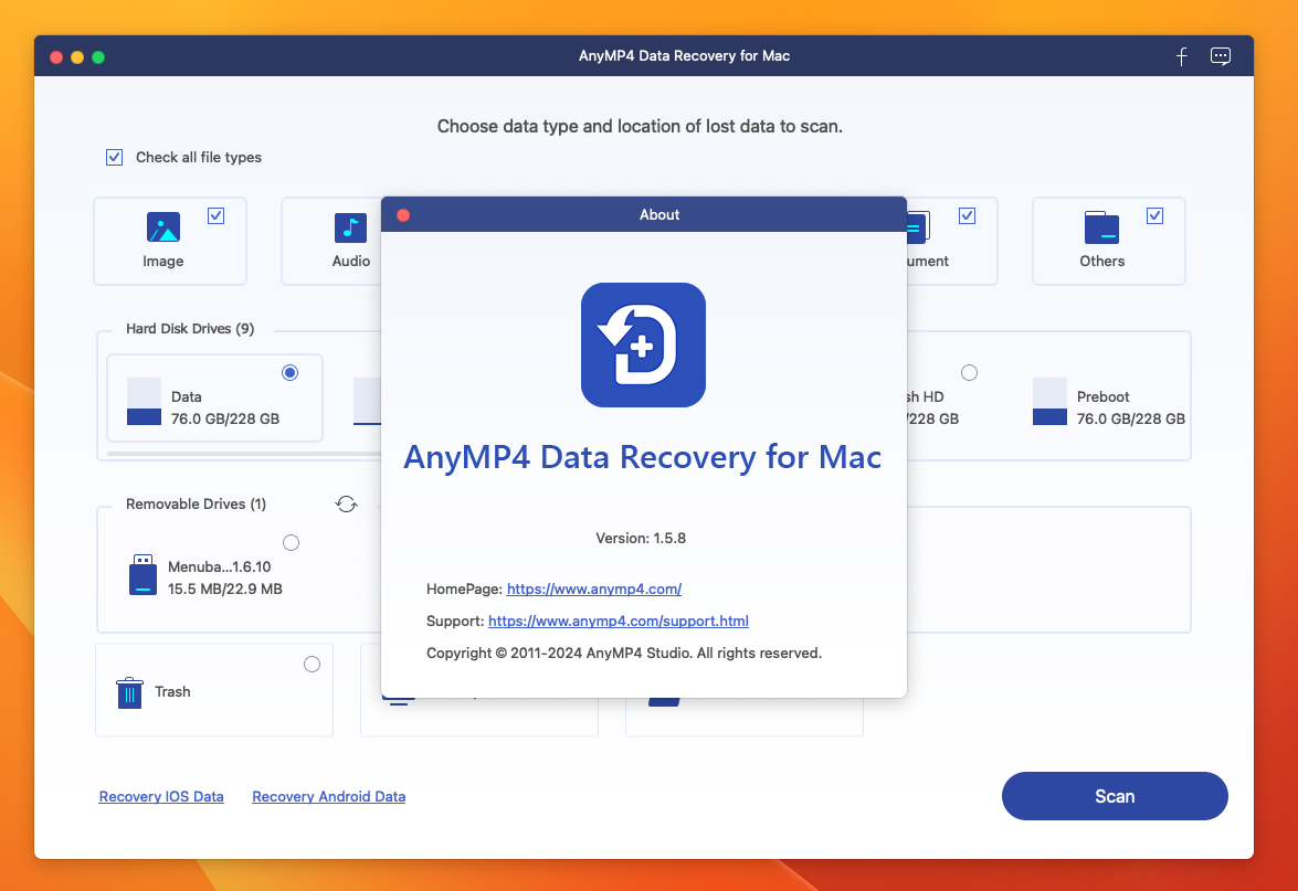 AnyMP4 Data Recovery for Mac v1.5.8 mac数据恢复软件-1