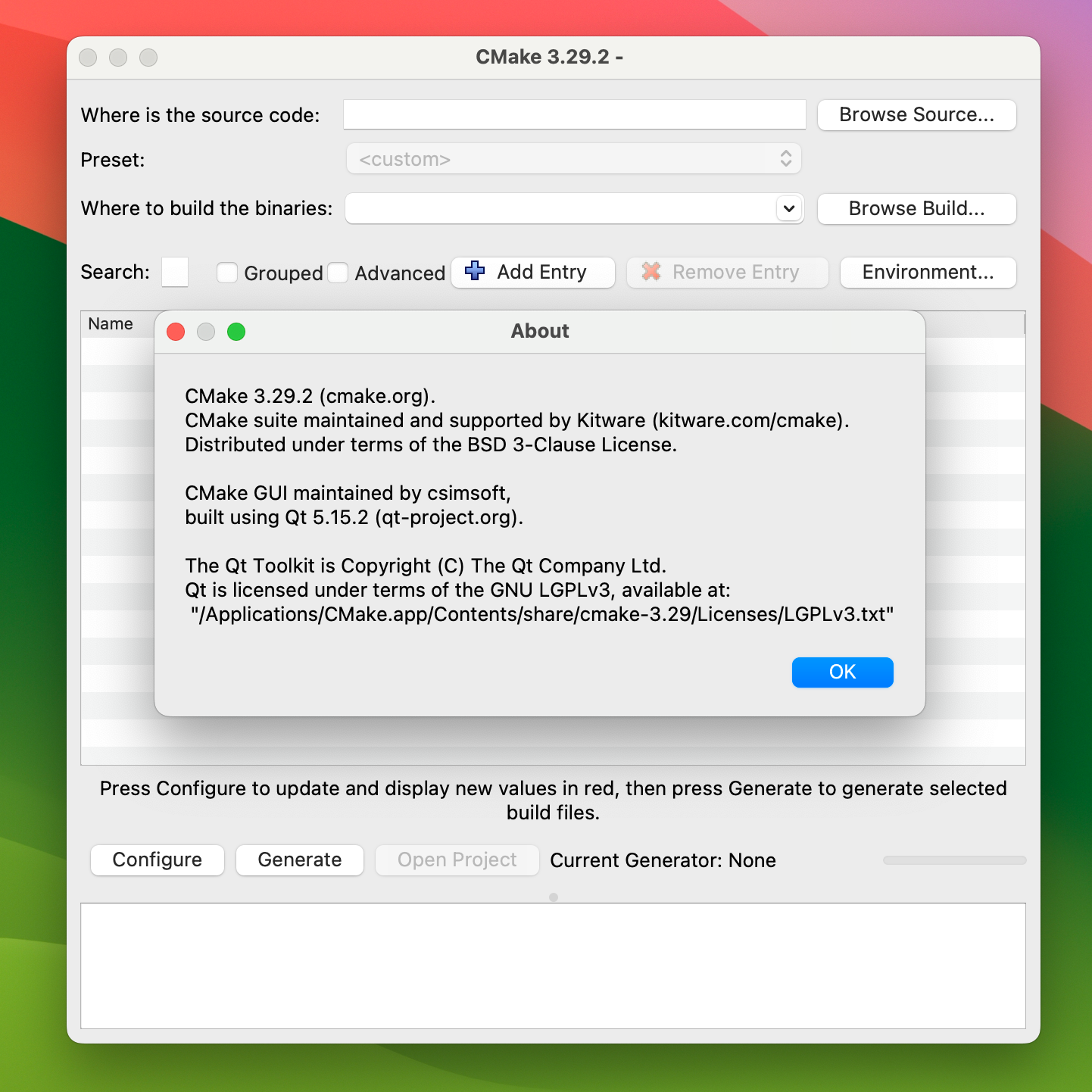 CMake for Mac v3.29.2 编译工具-1