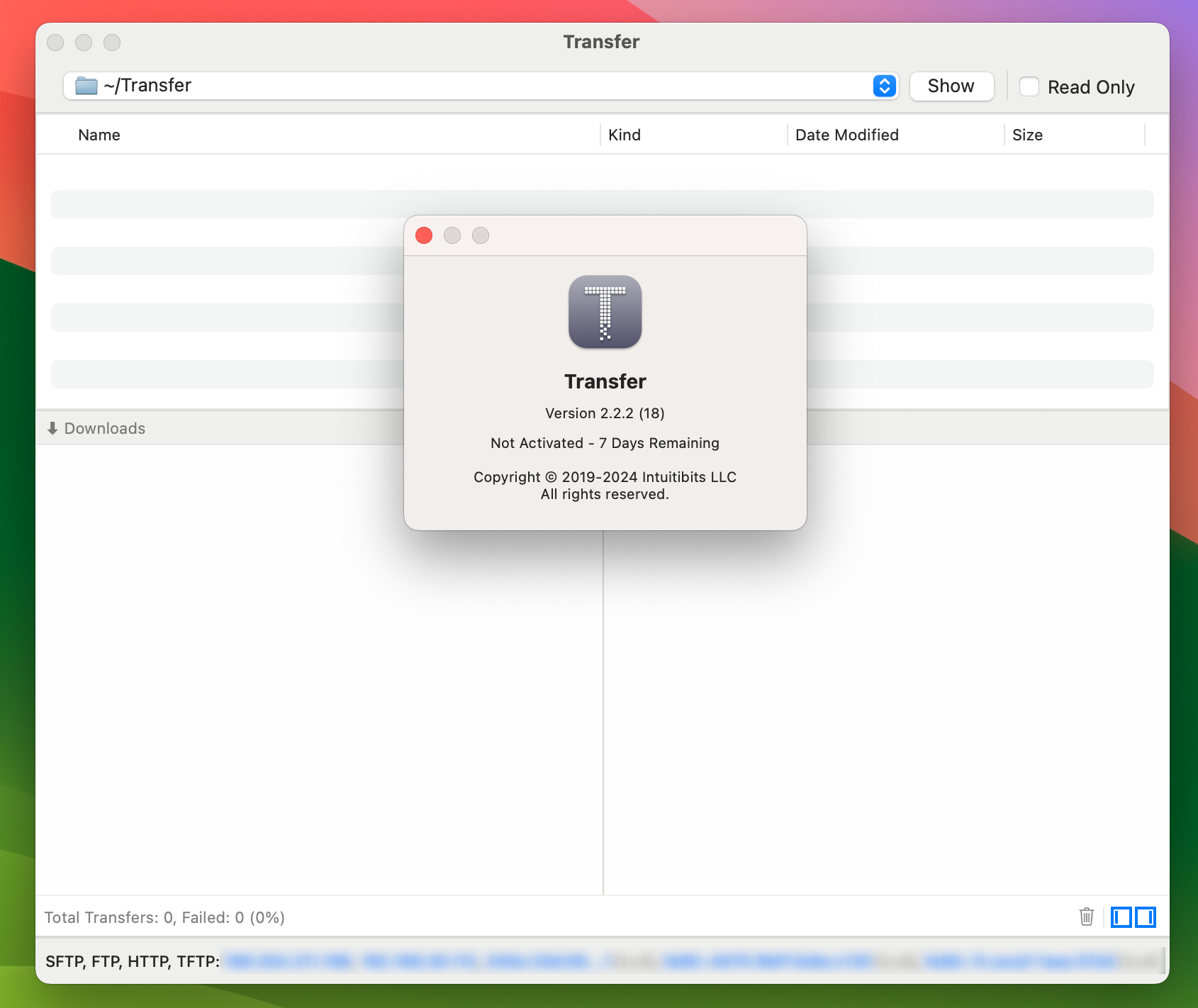 Transfer for Mac v2.2.2 TFTP服务器-1