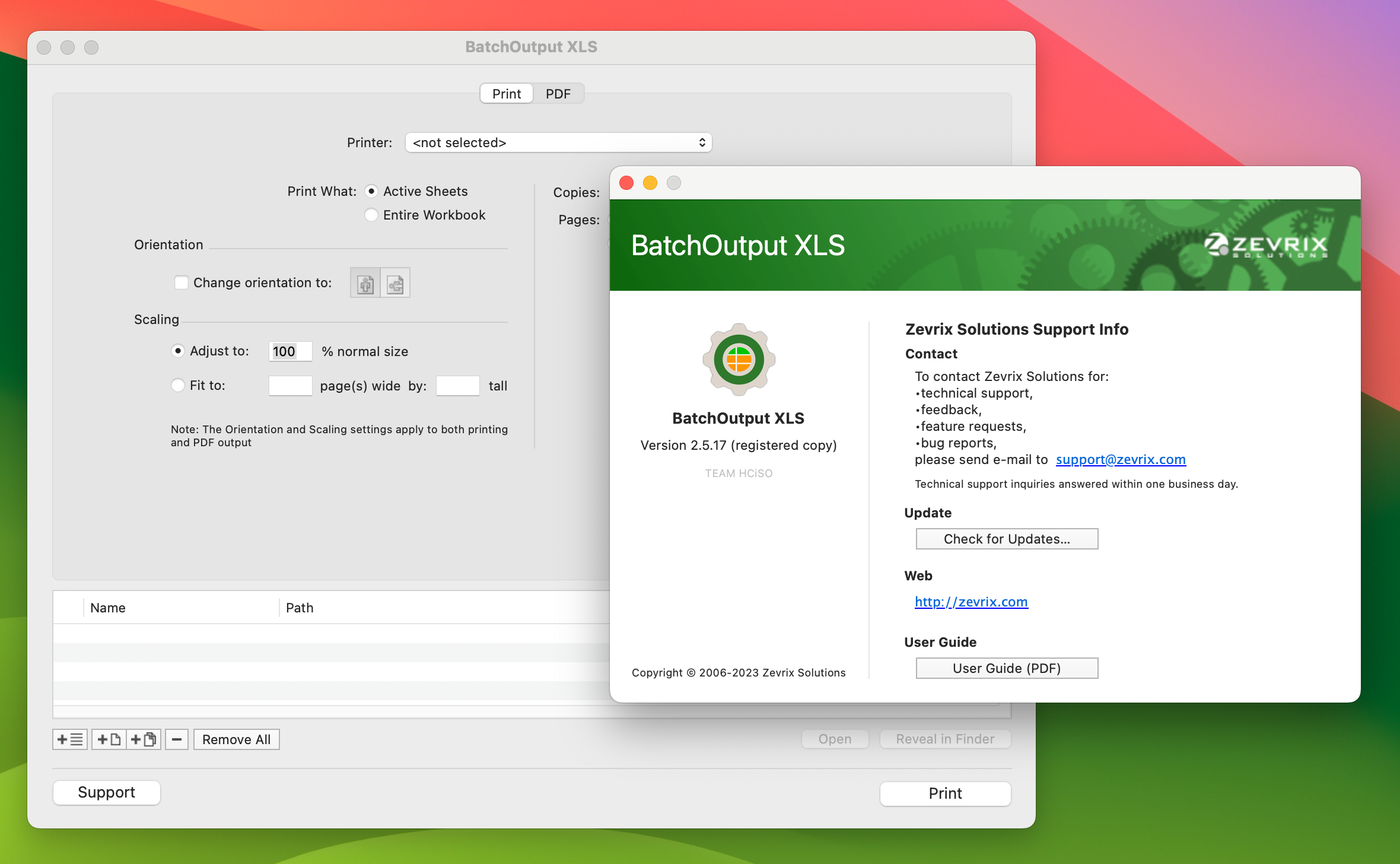 BatchOutput XLS for Mac v2.5.17 PDF打印管理软件-1