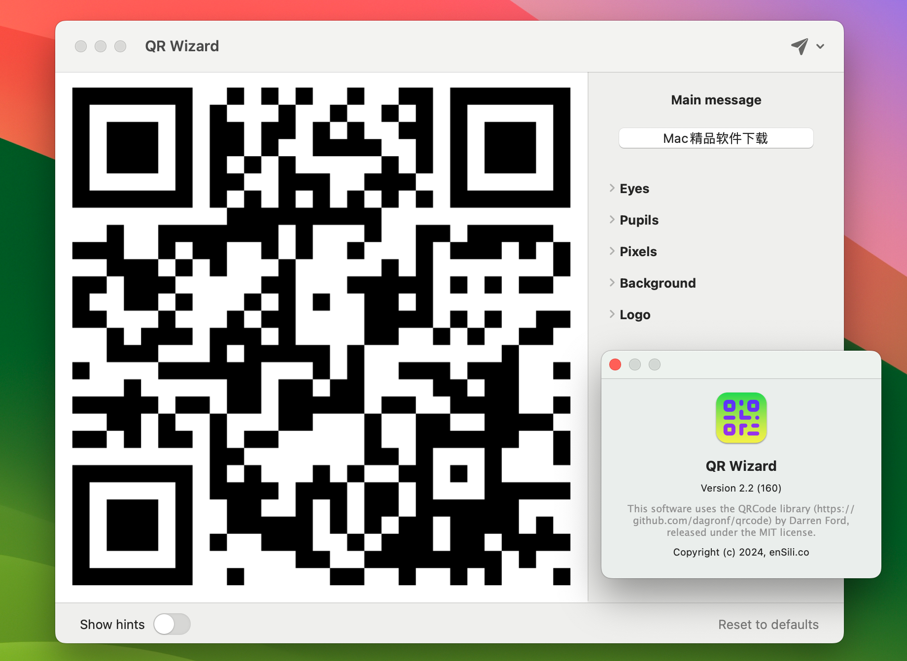 QR Wizard for Mac v2.2 二维码生成器-1