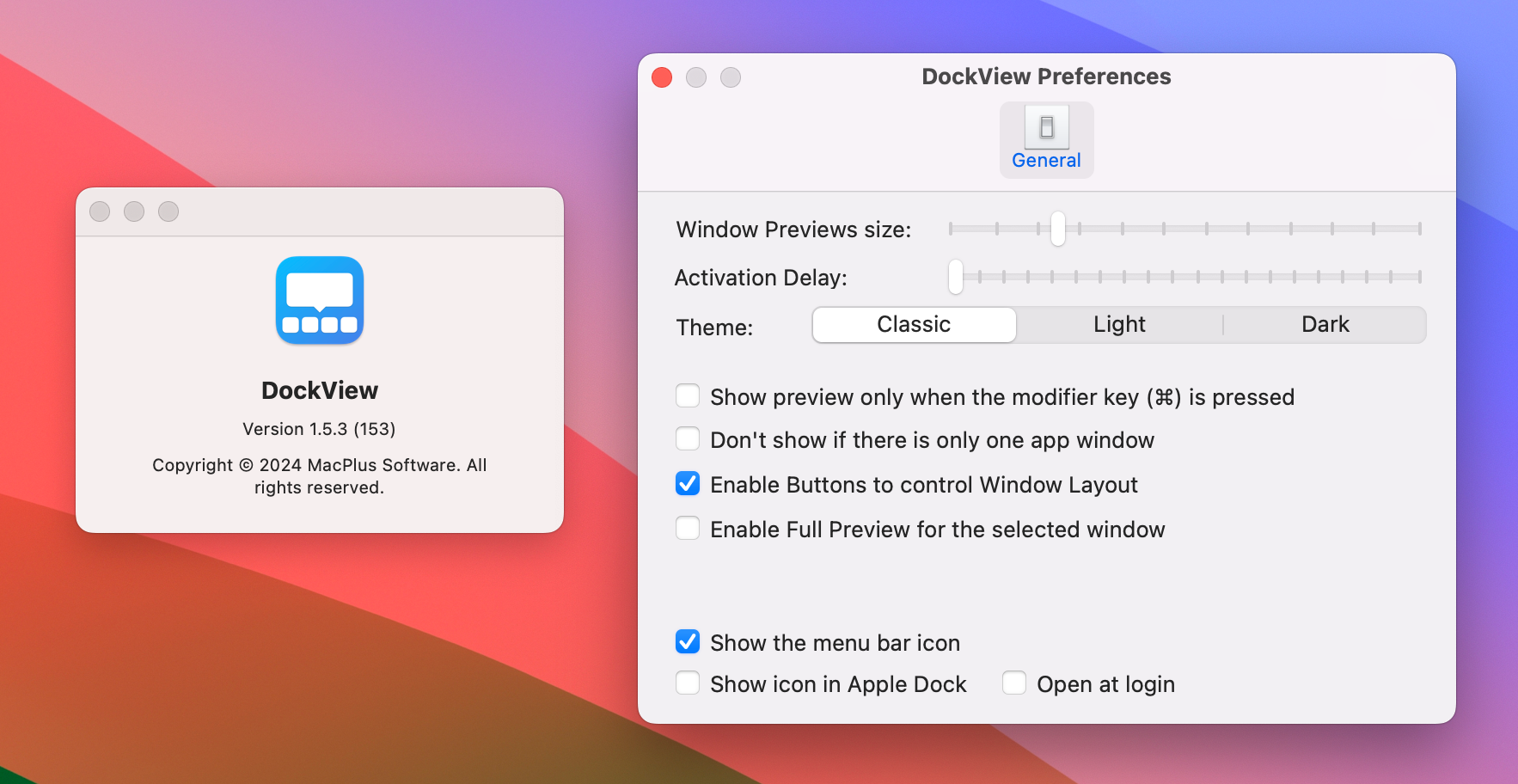 DockView for Mac v1.5.3 Dock窗口预览工具-1