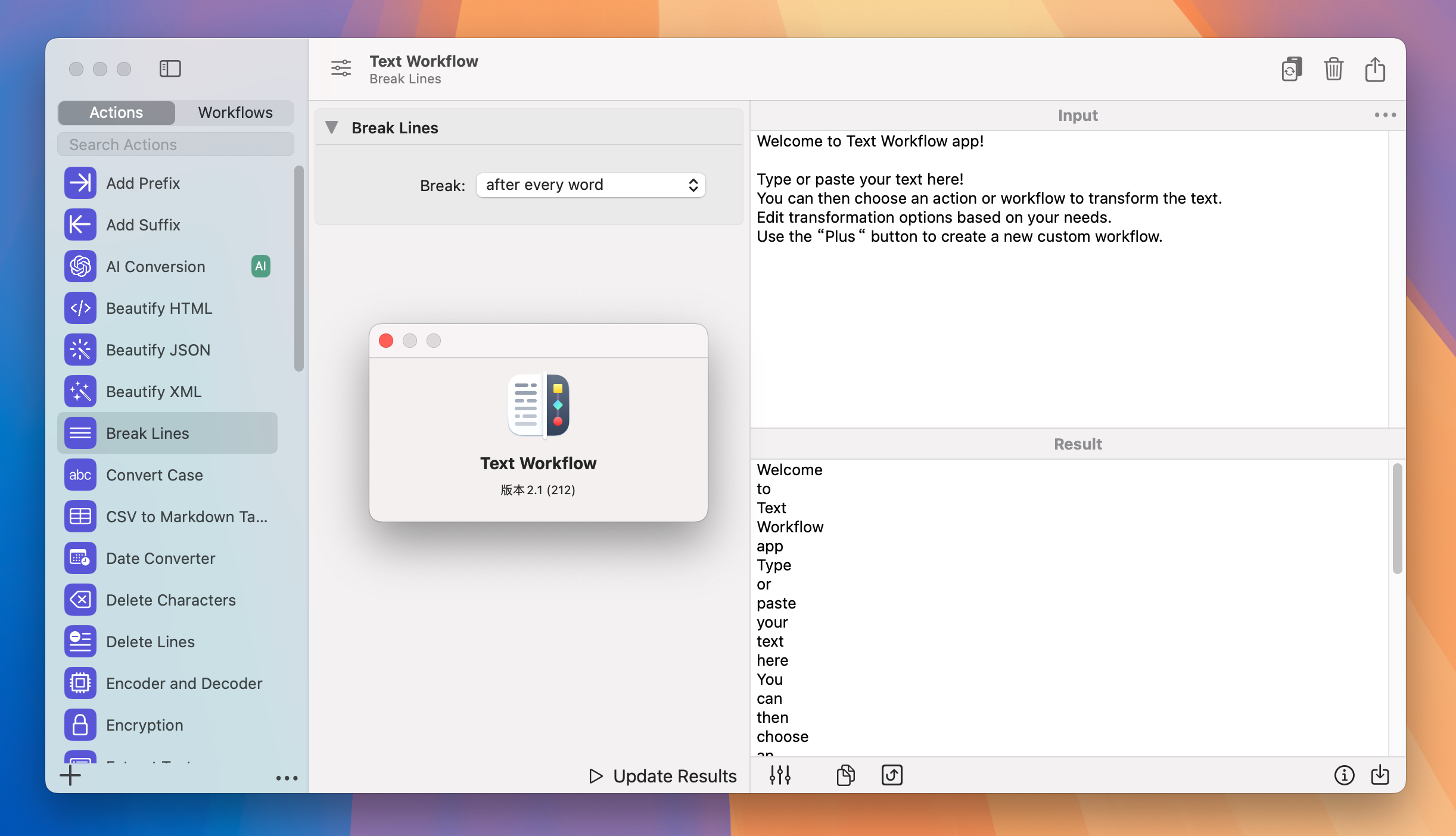 Text Workflow for Mac v2.1 文本转换软件-1