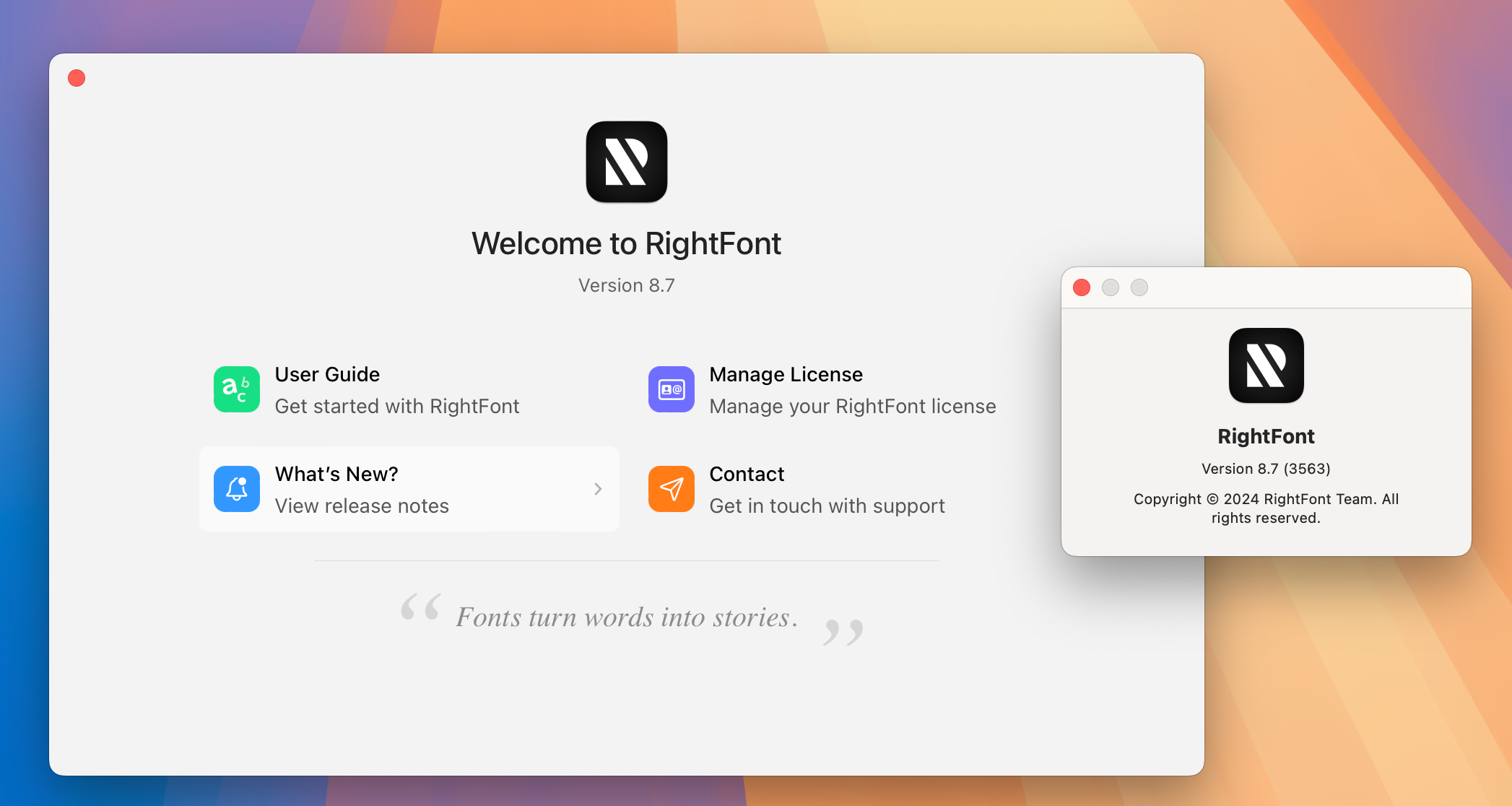 RightFont 8 for Mac v8.7.0 字体管理工具-1