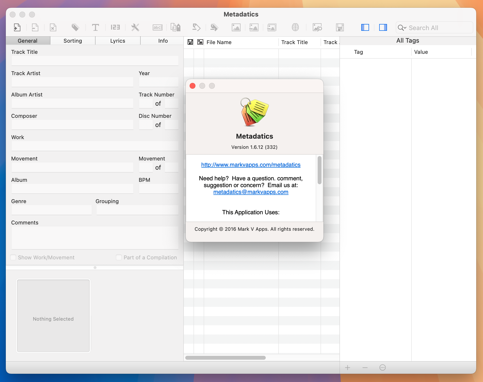 Metadatics for Mac v1.6.12 音频元数据编辑器-1