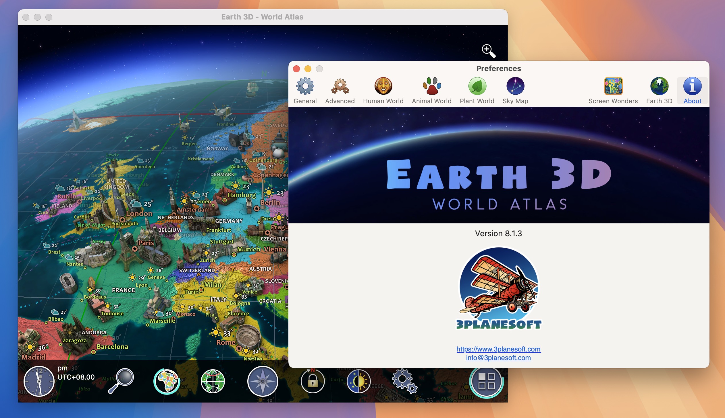 Earth 3D for Mac v8.1.3 3D地球模拟软件-1