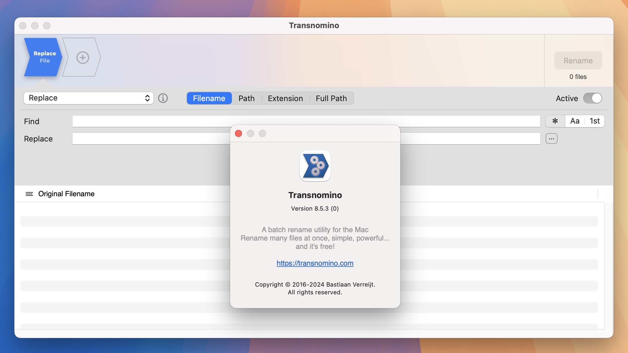 Transnomino for Mac v8.5.3 文件批量重命名工具-1