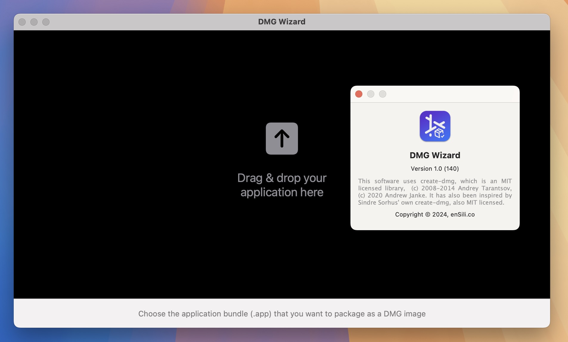 DMG Wizard for Mac v1.0 简易DMG文件打包工具-1