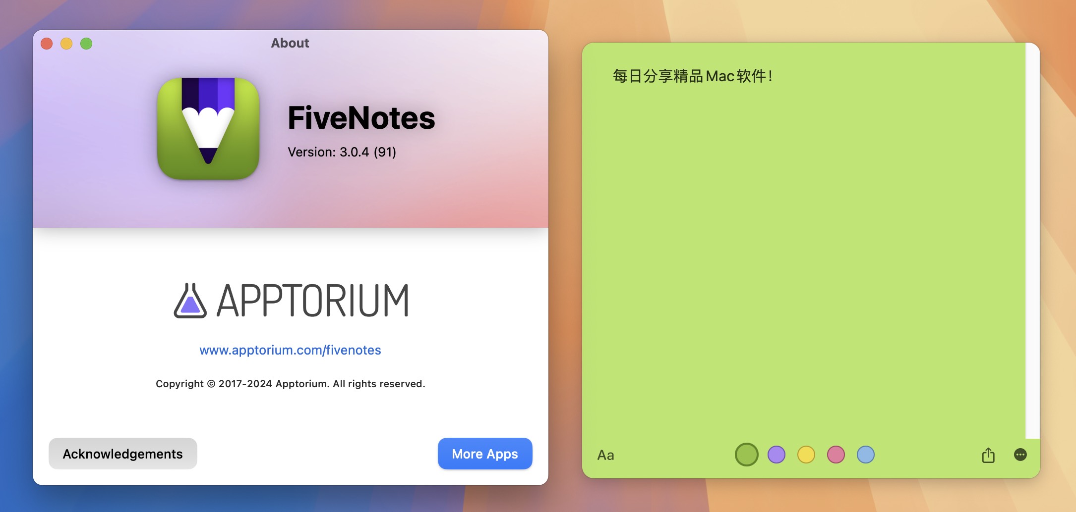 FiveNotes for Mac v3.0.4 高效便签工具-1