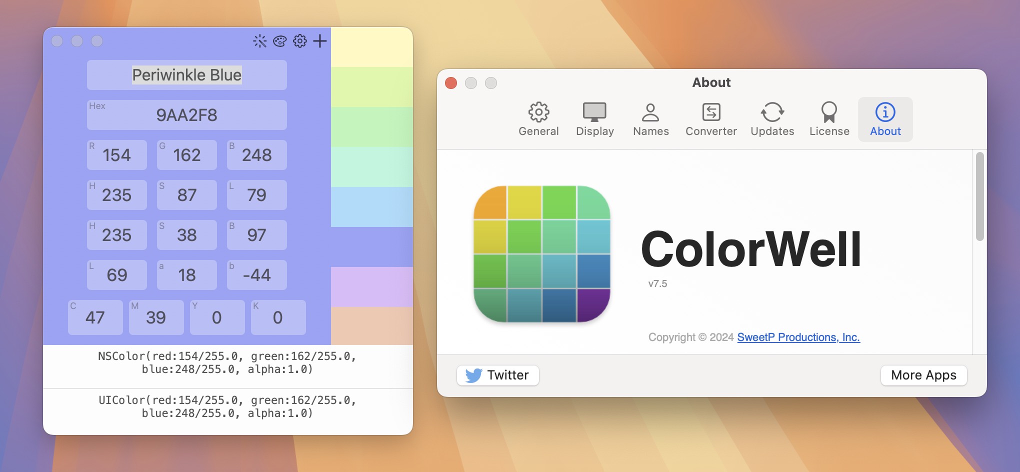 ColorWell for Mac v7.5.0 Web颜色代码的取色工具-1