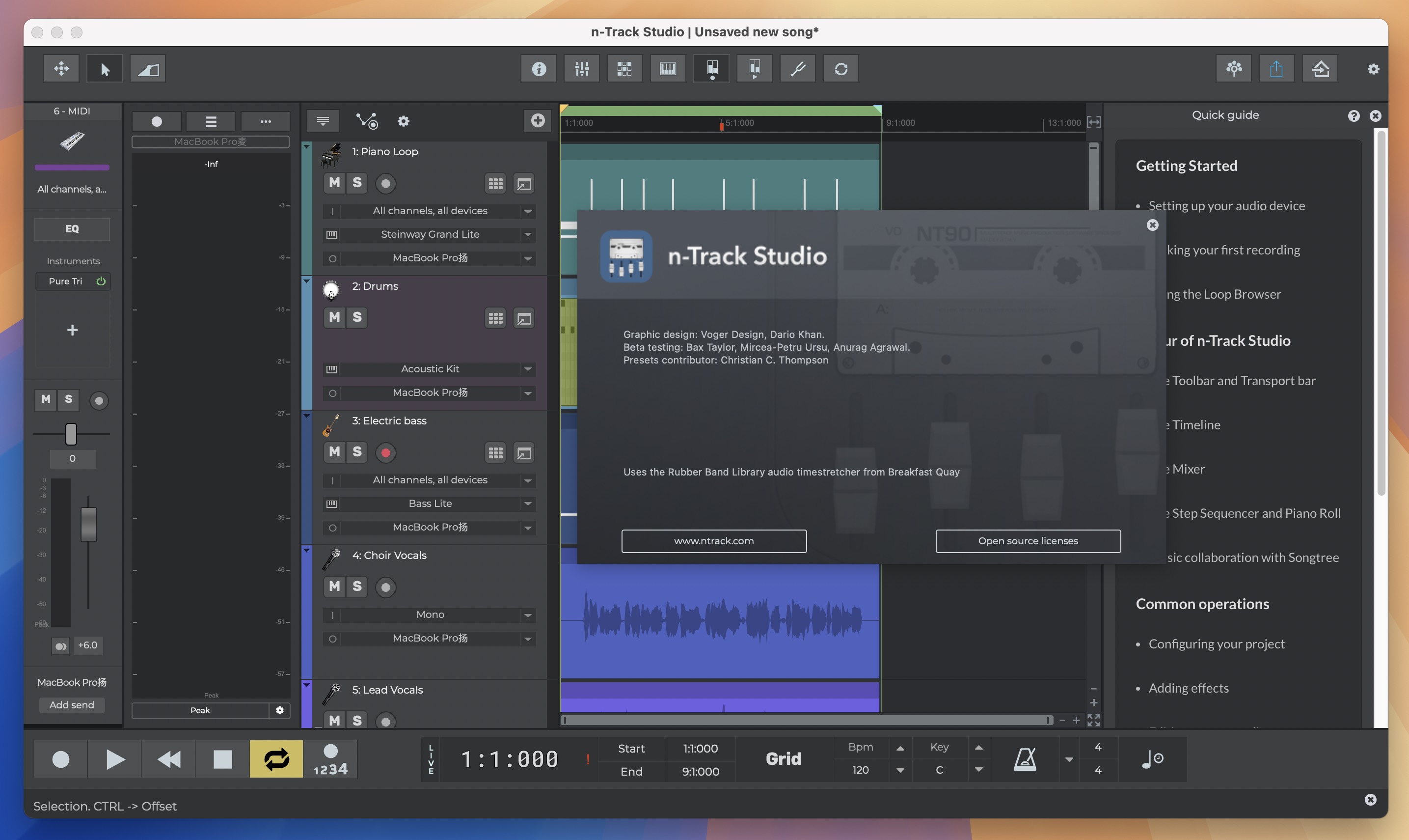 n-Track Studio Suite for Mac v10.2.0.9084 多轨录音软件和音频编辑工具-1