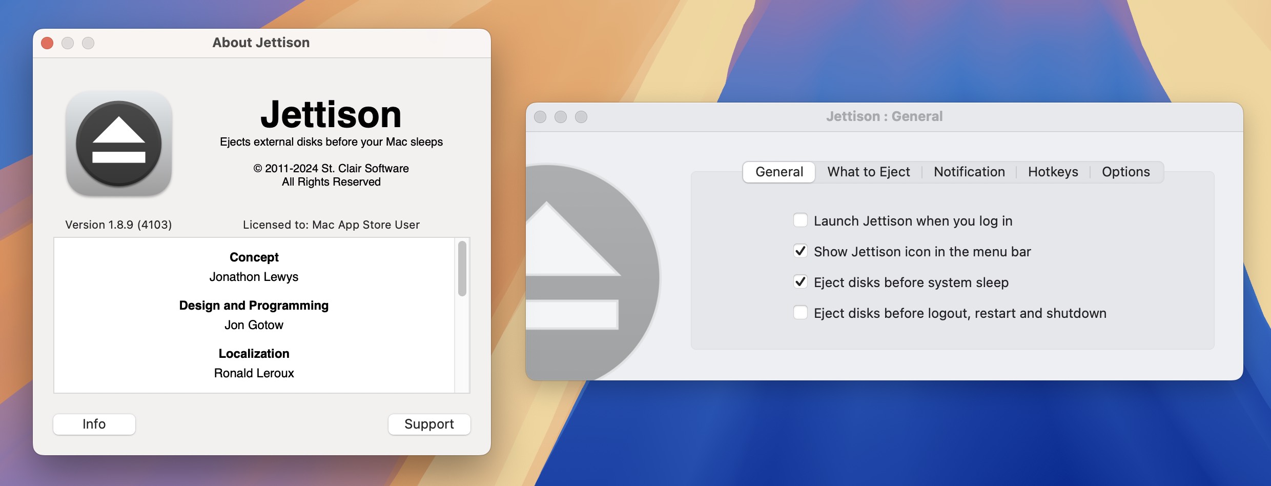 Jettison for Mac v1.8.9 外部磁盘弹出辅助工具-1