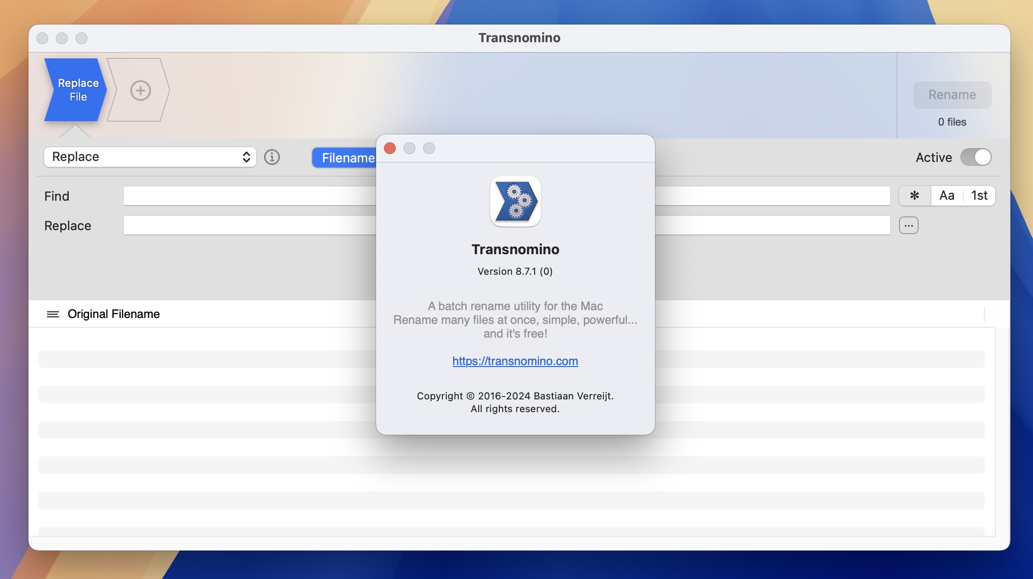 Transnomino for Mac v8.7.1 文件批量重命名工具-1