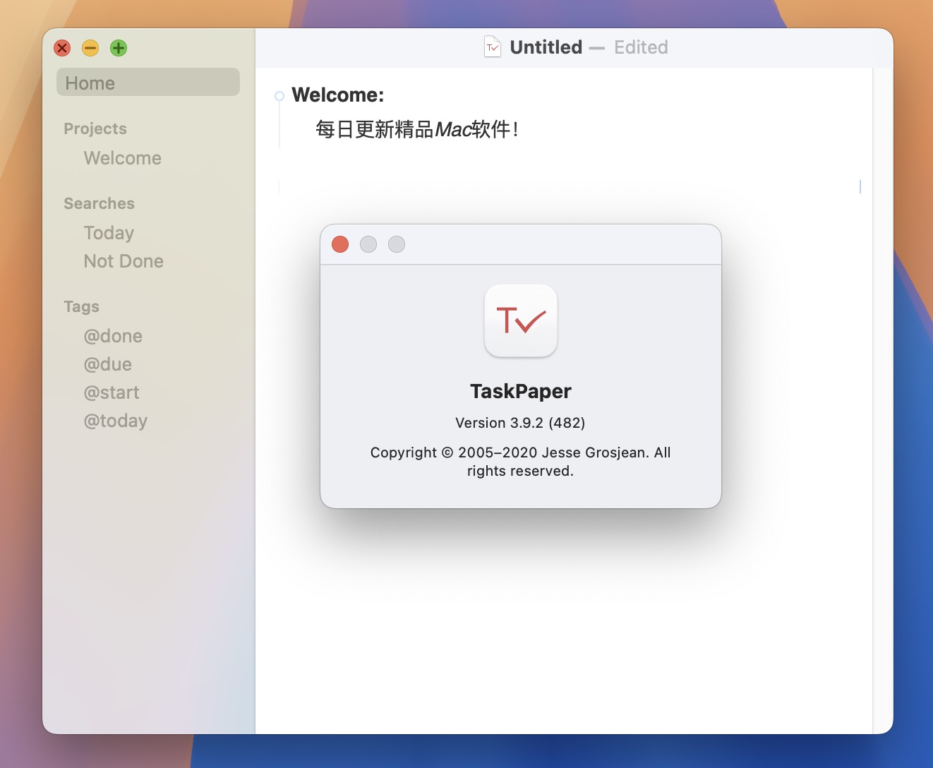 TaskPaper for Mac v3.9.2 任务管理工具-1