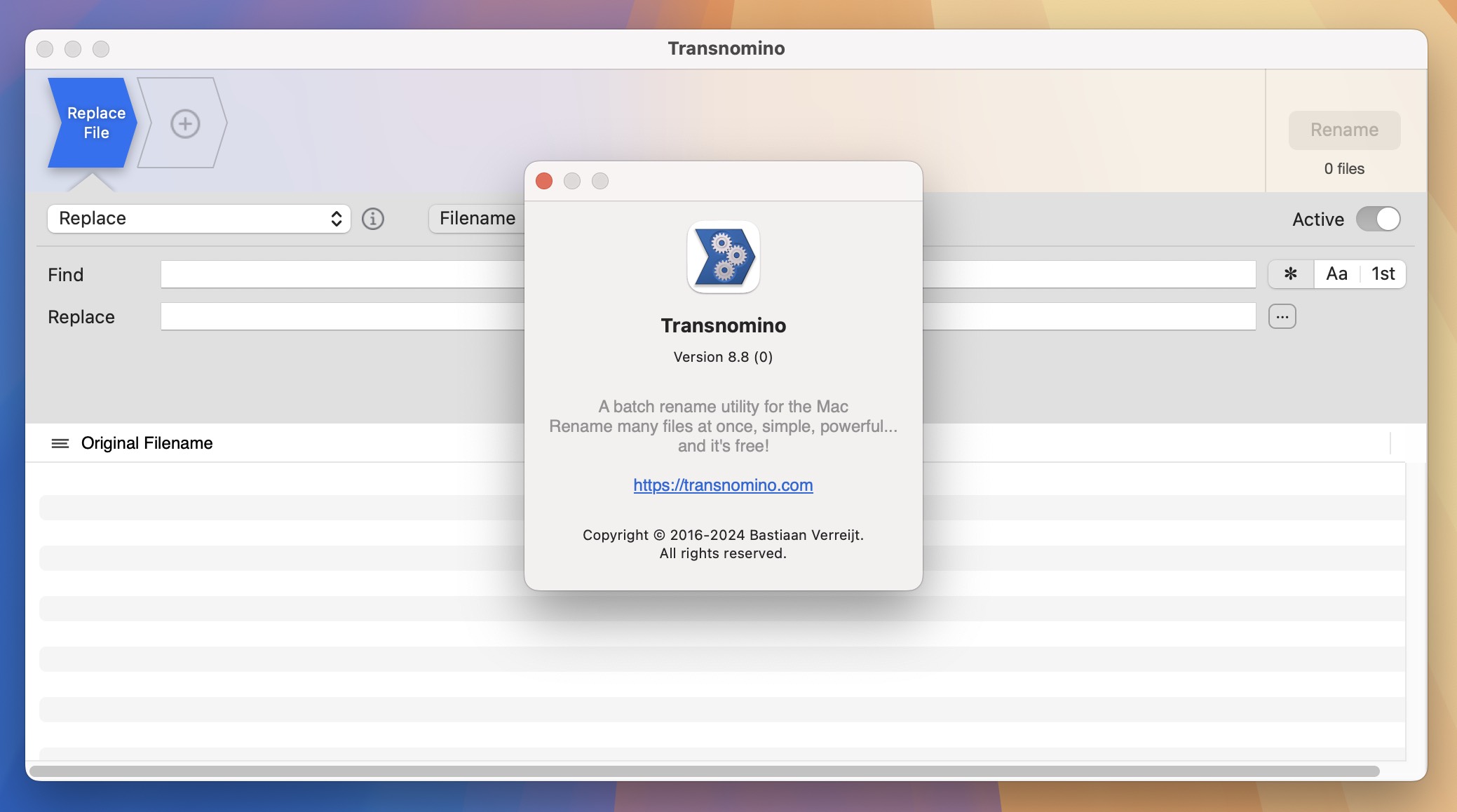 Transnomino for Mac v8.8 文件批量重命名工具-1