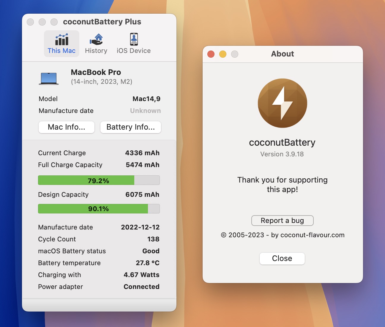 coconutBattery Plus for Mac v3.9.18 监测管理电池健康工具-1