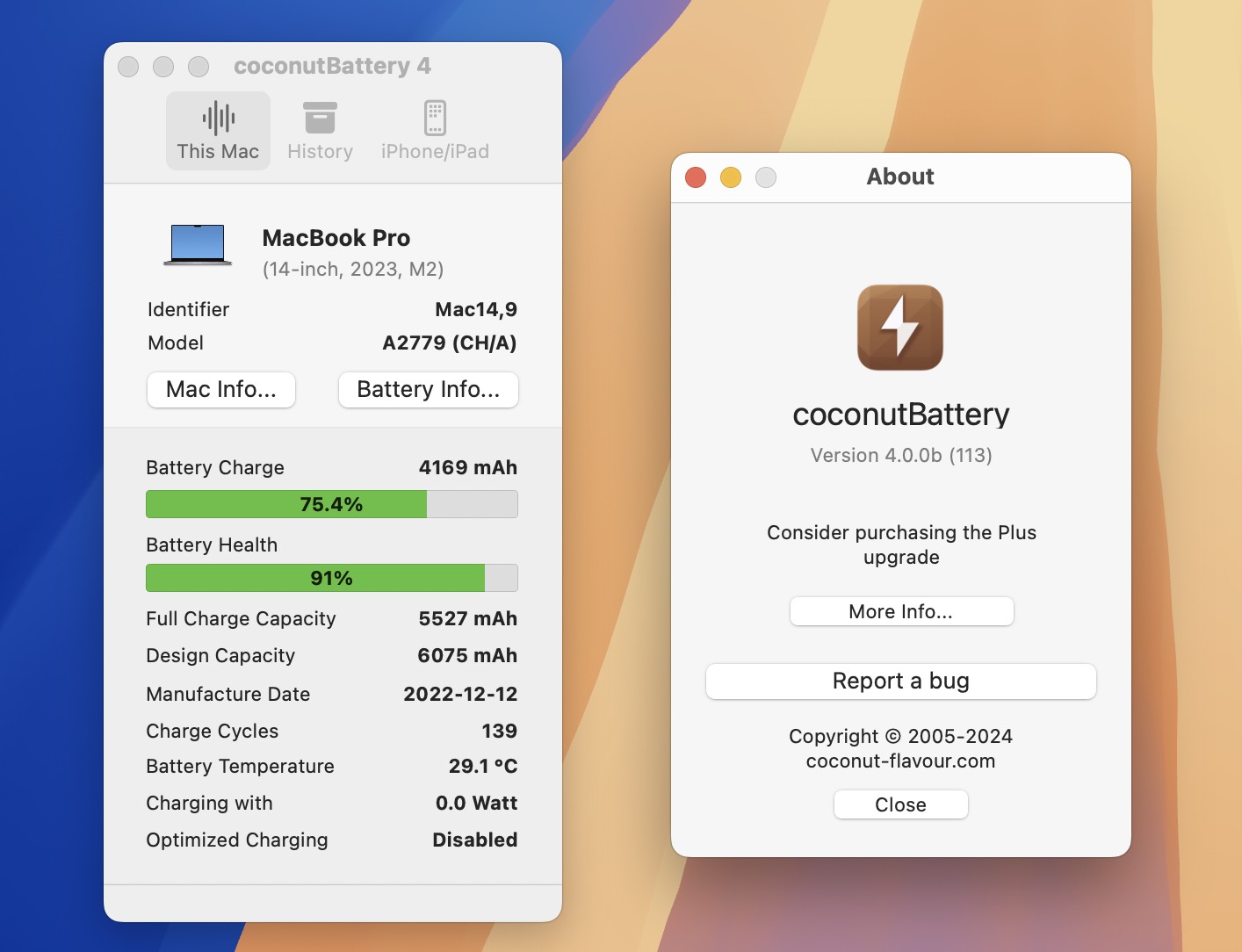 coconutBattery Plus for Mac v4.0.0b 监测管理电池健康工具-1