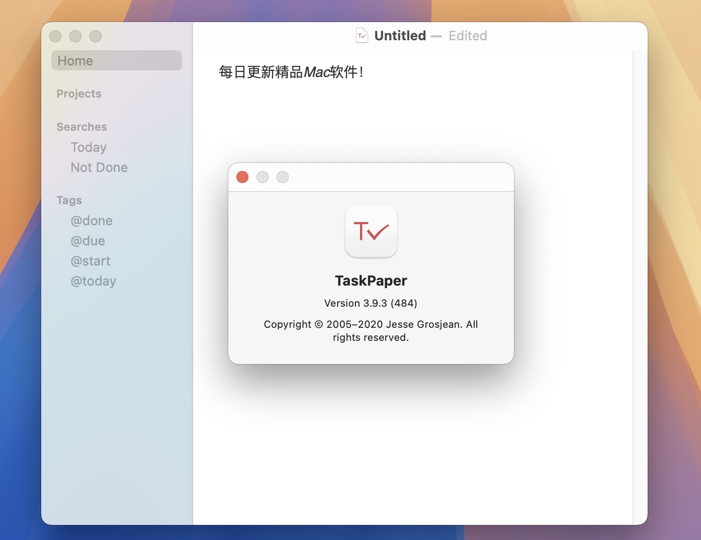 TaskPaper for Mac v3.9.3 任务管理工具-1