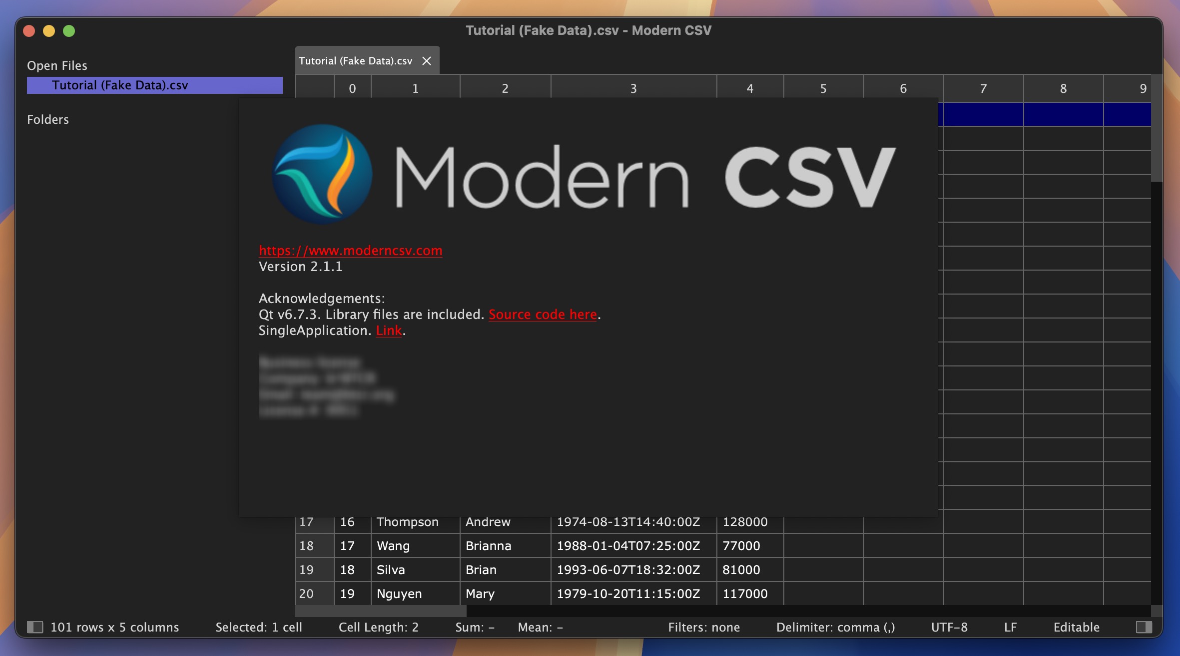 Modern CSV for Mac v2.1.1 CSV编辑器/查看器-1