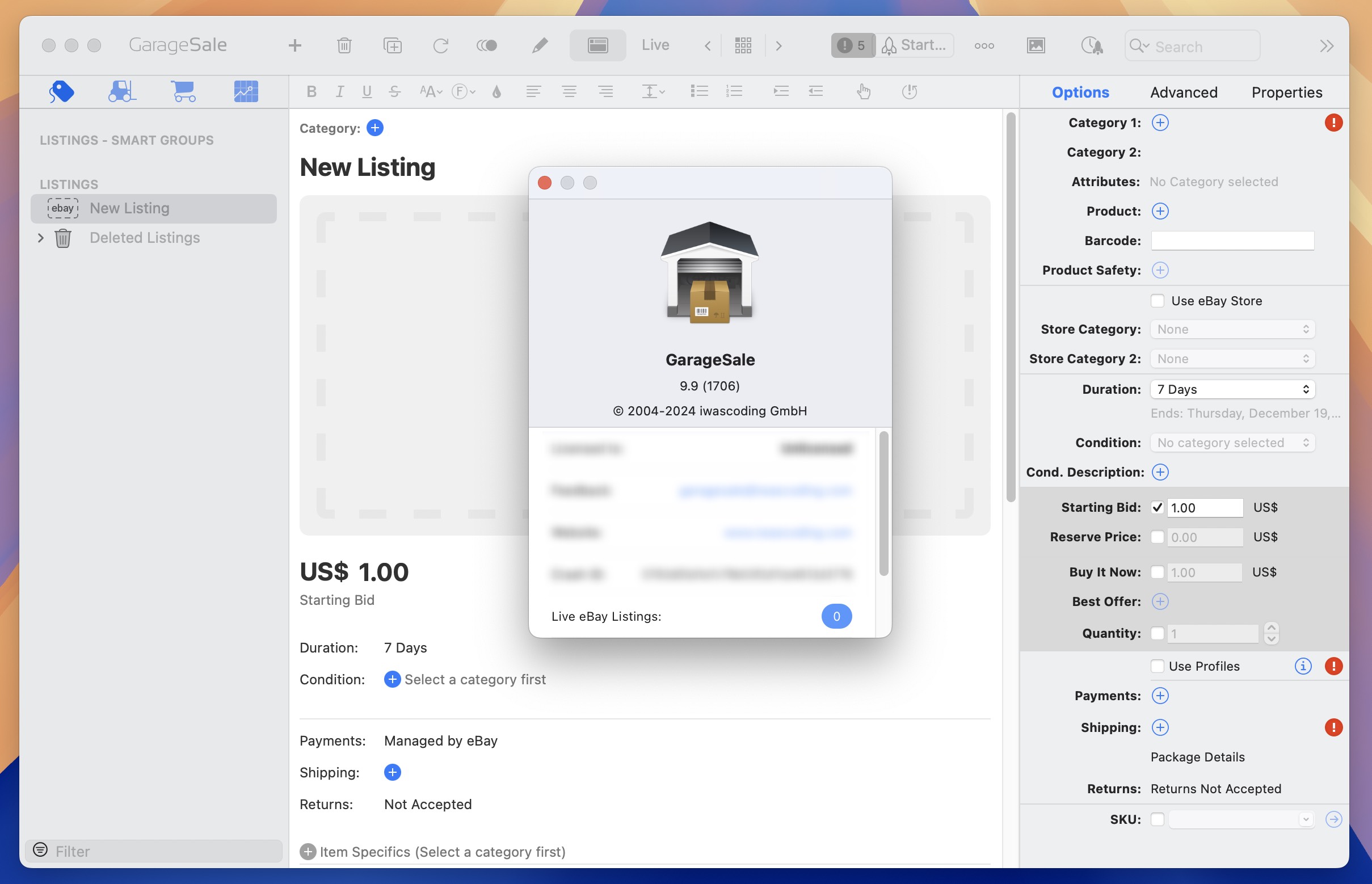 GarageSale for Mac v9.9.0 eBay在线拍卖客户端-1