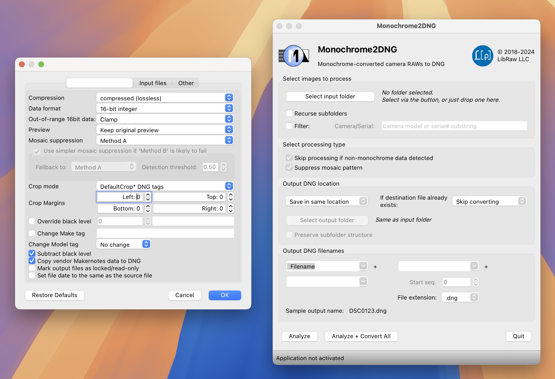 LibRaw Monochrome2DNG for Mac v1.7.1 DNG格式转换器-1