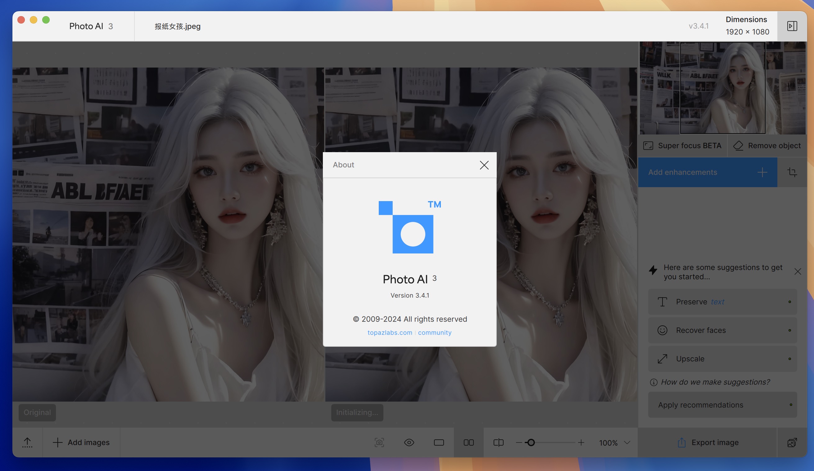 Topaz Photo AI for Mac v3.4.1 人工智能图像降噪软件-1