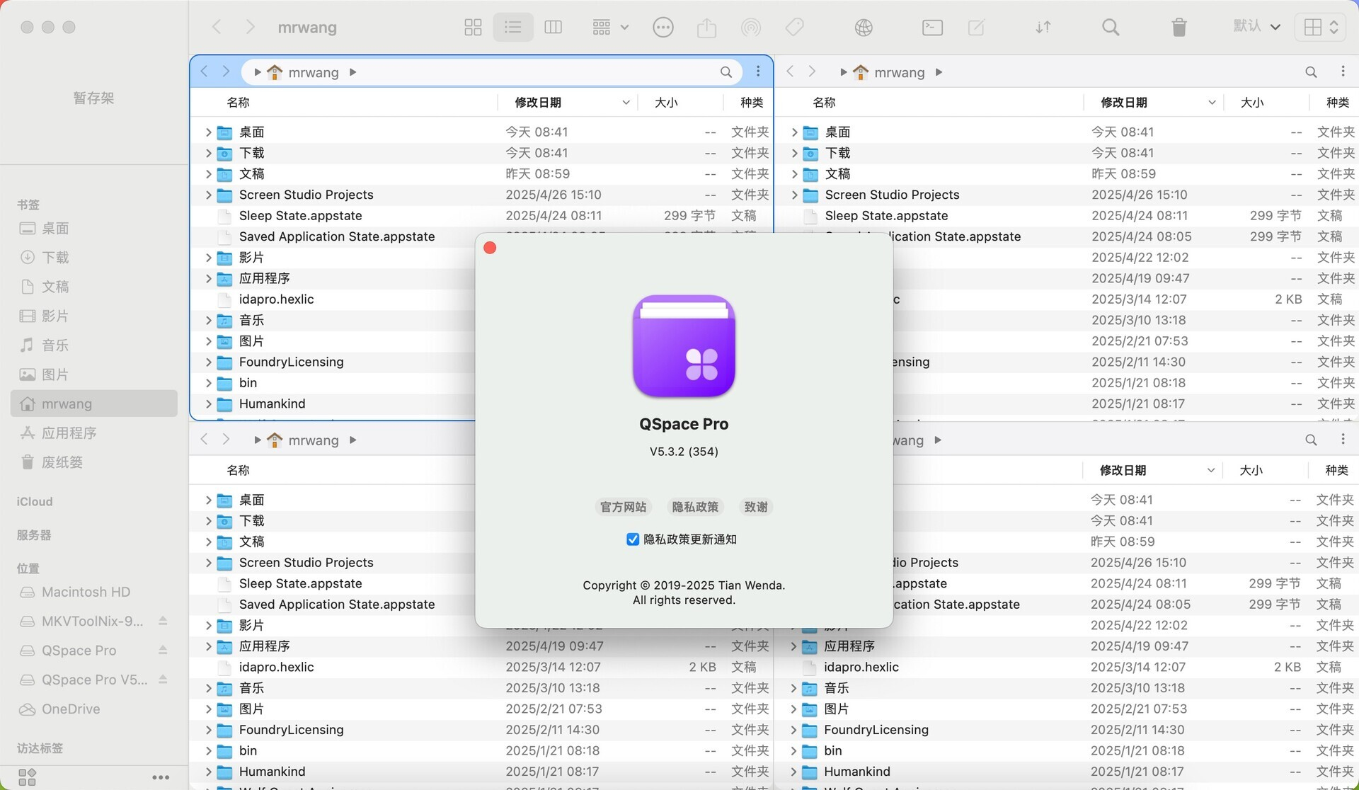 QSpace Pro for Mac v5.3.2 多面板文件管理器-1