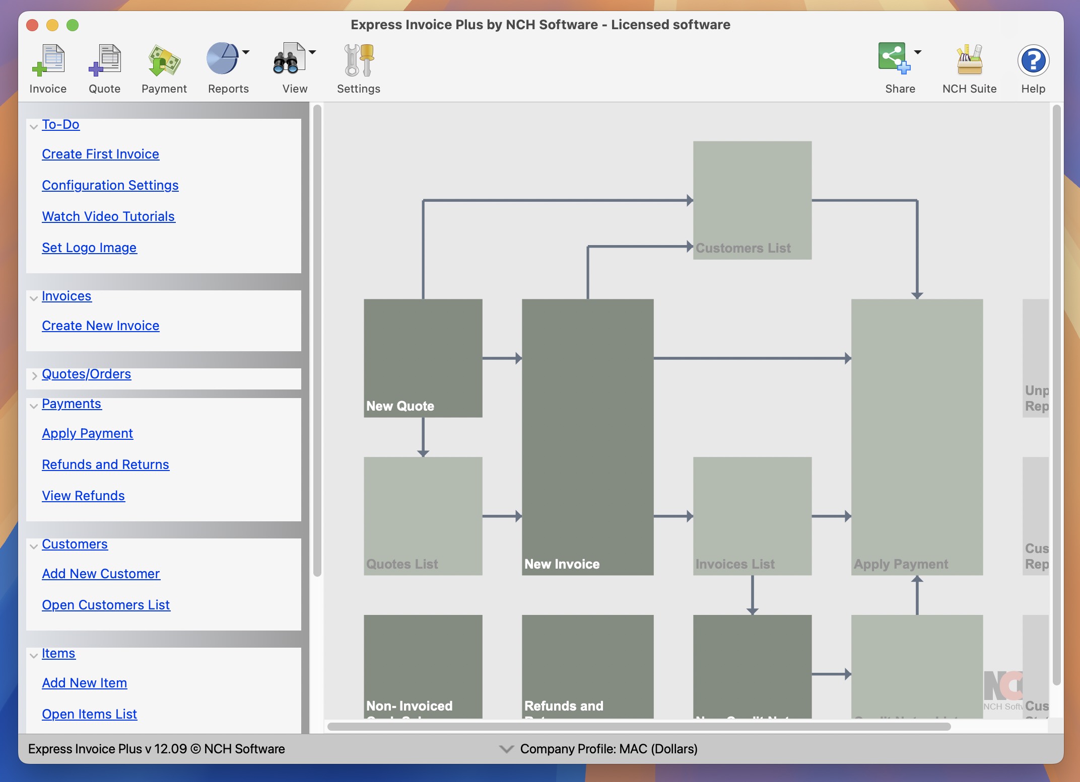 NCH Express Invoice for Mac v12.09 专业财务管理软件-1