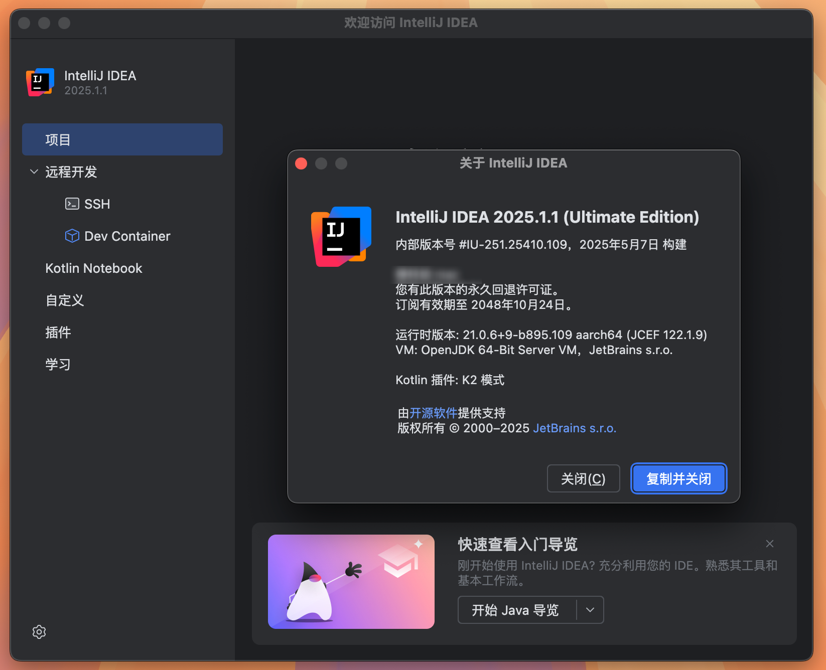 IntelliJ IDEA 2025 for Mac v2025.1.1 Java语言开发工具 IJ中文激活版-1
