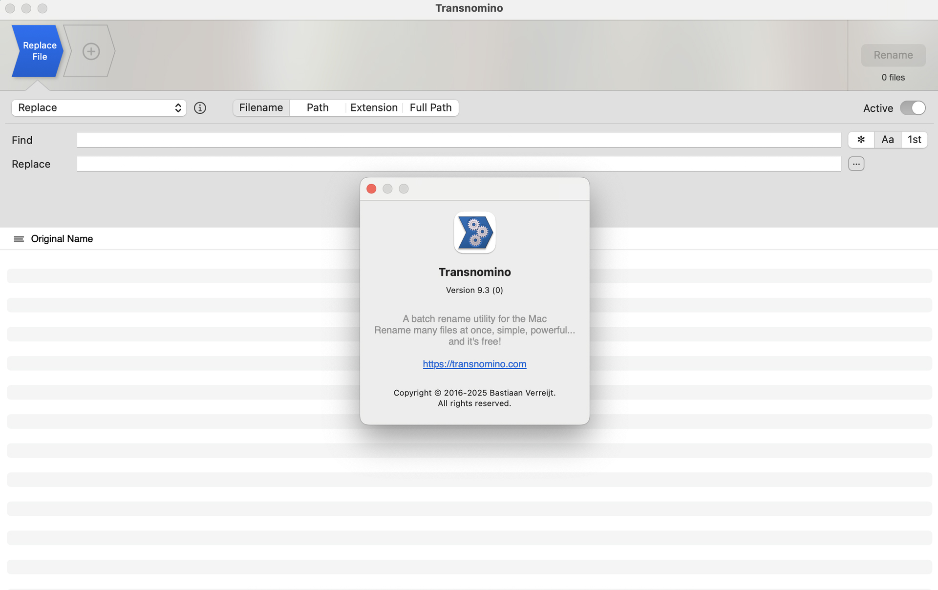 Transnomino for Mac v9.3 文件批量重命名工具-1