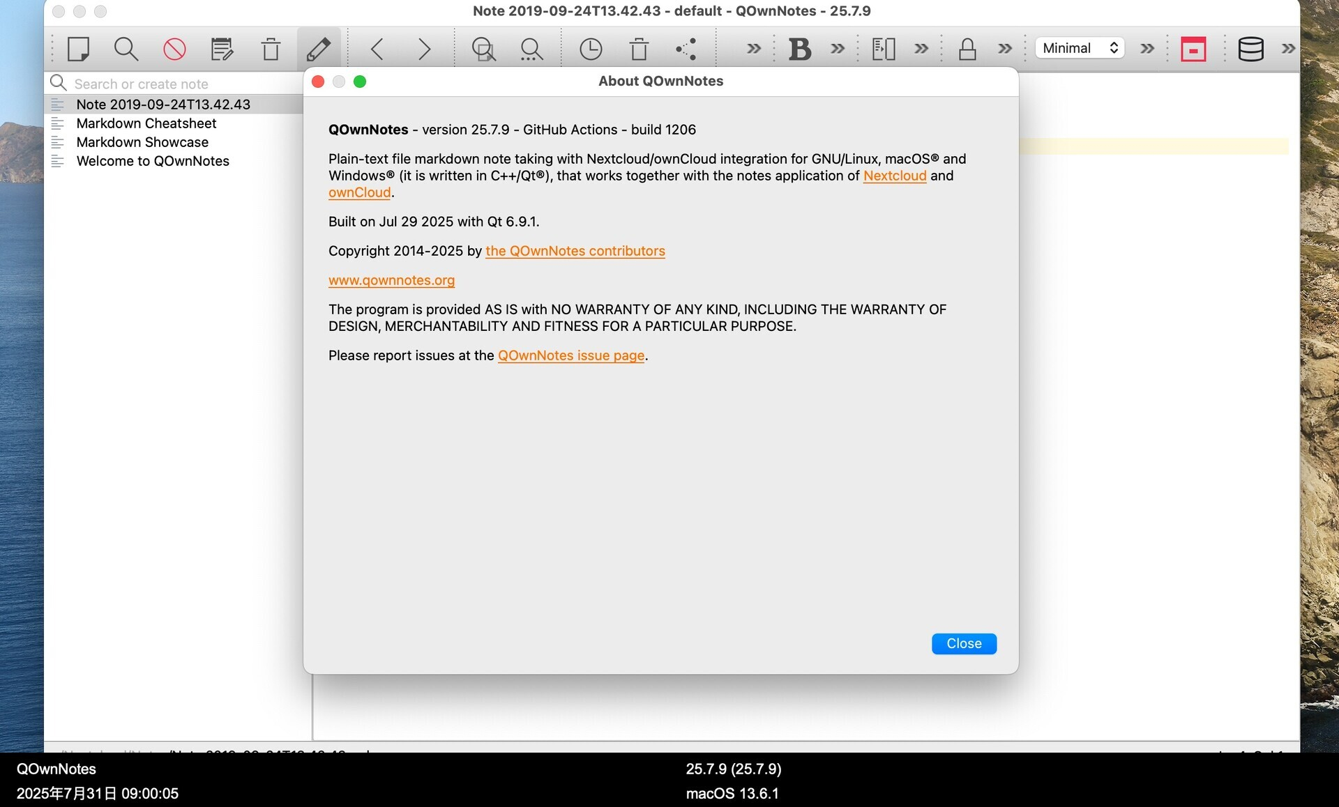 QOwnNotes for Mac v25.7.9 好用的云笔记工具-1