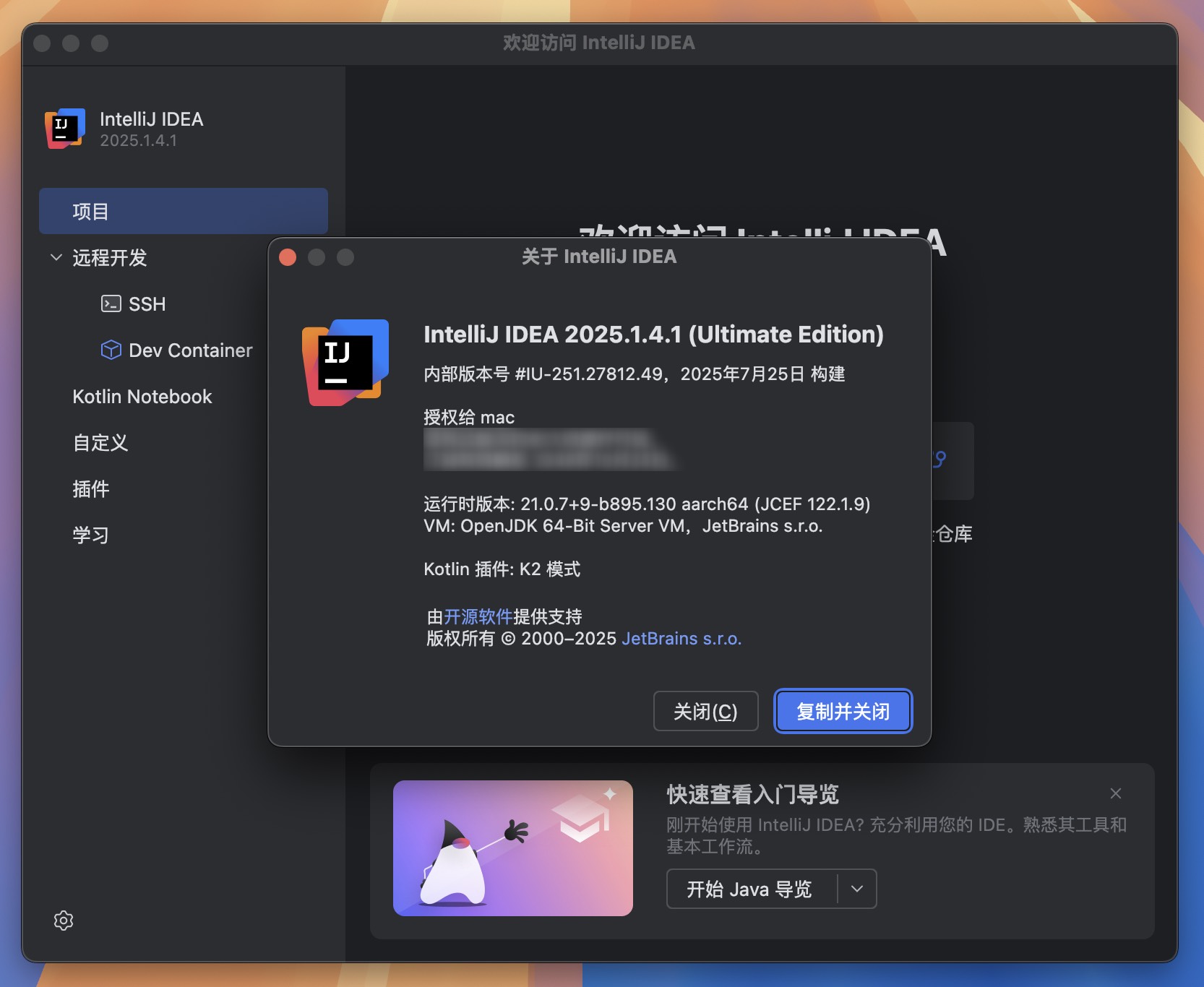 IntelliJ IDEA 2025 for Mac v2025.1.4.1 Java语言开发工具 IJ中文激活版-1