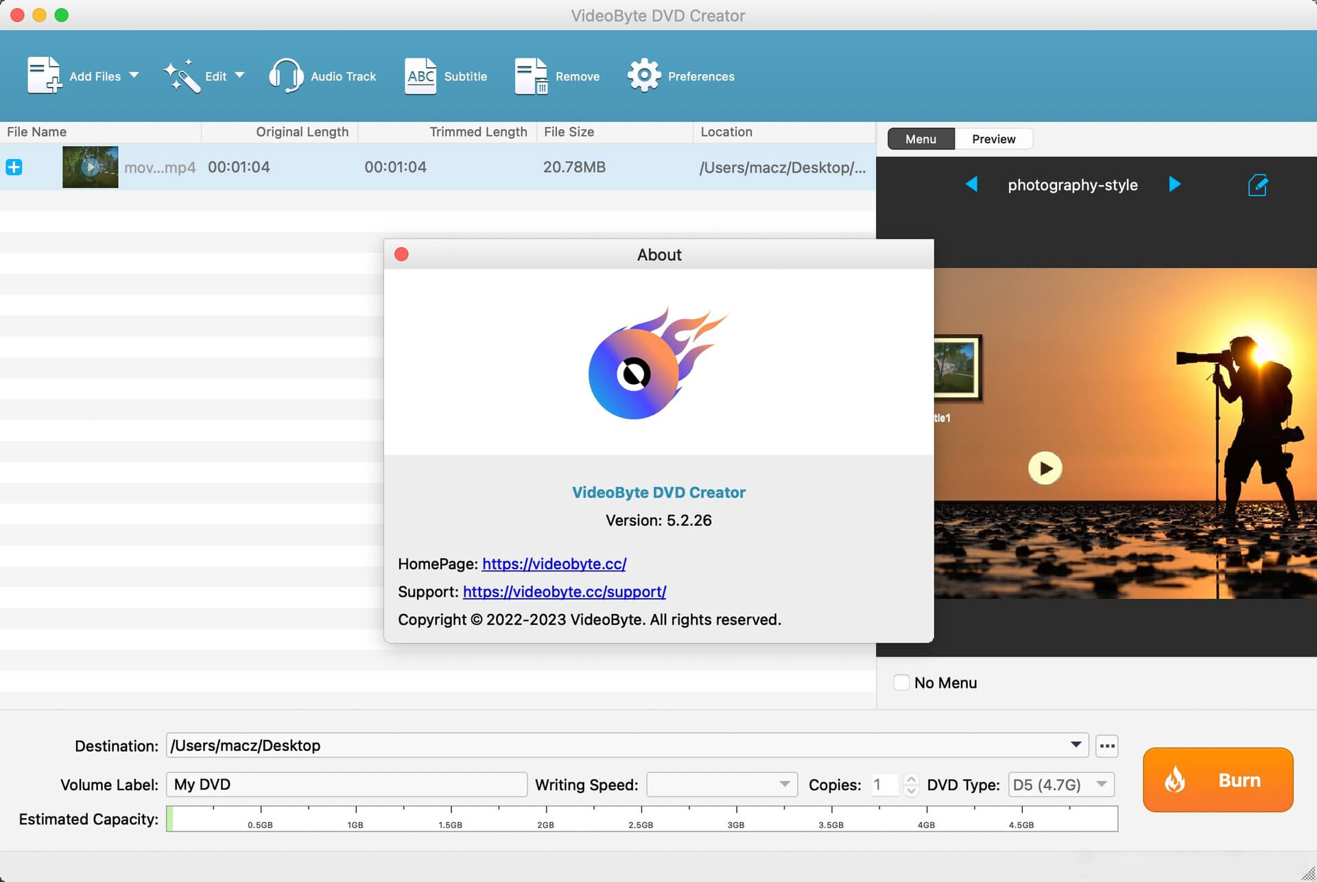 VideoByte DVD Creator for Mac v5.2.26.116864 蓝光光盘刻录软件-1